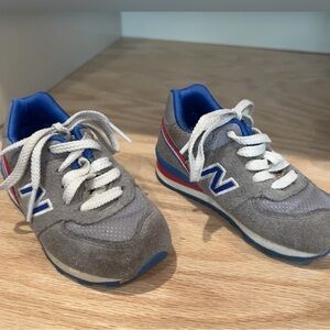 New Balance 574 Kids Gray and Blue Sneakers